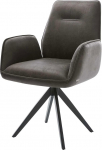 DELIFE Zoa-Flex Upholstered Chair Cross Frame Angled Black Microfibre Anthracite Vintage Pocket Spring
