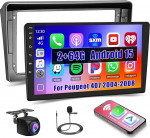 Android 15 2GB + 64GB autoraadio Peugeot 407 2004-2008, autoraadio juhtmevaba Carplay Android Car, GPS Navi, 9-tolline puuteekraan, WiFi, Bluetooth, RDS/FM, EQ, MIC, tagantj&auml;rele vaatamise kaamera