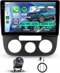 Hodozzy Autoradio 4GB + 64GB VW Sagitar Jetta 5 2006-2010 Android 10 InCell puuteekraaniga navigatsioon Carplay juhtmevaba Android auto, raadio 2 DIN Bluetooth DSP WiFi GPS raadio FM RDS tagurdamine