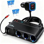 228 W All-in-One: Sigaretis&uuml;&uuml;taja pikendus 3 pistikupesaga 12 V 24 V Sigaretis&uuml;&uuml;taja USB C autoadapter 65 cm pikendatav kaabel &uuml;hildub istmesoojendusega Dashcam iPhone Samsung Sat Naviga