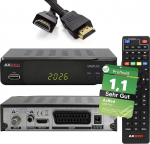 AXRED S90 Plus satelliidi vastuv&otilde;tja + HDMI kaabel, salvestusfunktsiooniga, HD-v&otilde;imeline, digitaalne satelliidi vastuv&otilde;tja satelliittelevisioonile, HD vastuv&otilde;tja, HDMI