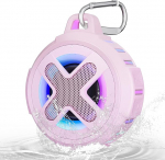 Xleader Pink Mini Bluetooth k&otilde;lar, sertifitseeritud IPX7 veekindel du&scaron;&scaron; bassein ujuv k&otilde;lar koos tuled, klamber, mikrofon, bass, rannas reisimiseks, ideaalsed t&uuml;drukud naised kingitused