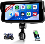CAMECHO traadita Carplay 6,86-tolline Moto Display Androidiga auto IP68 veekindel, puuteekraaniga navigeerija Bluetooth Airplay Android Cast EQ Sound Lai kohanemisv&otilde;ime + 1280 x 480 HD