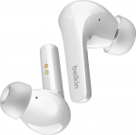 Belkin SOUNDFORM Flow True Wireless Noise Cancelling k&otilde;rvaklapid, traadita Bluetooth k&otilde;rvaklapid, higikindlad ja pritsmekindlad IPX5 31 tundi kestev t&ouml;&ouml; iPhone'ile, Galaxy'le, Pixel'ile - valge