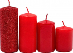 Dekohelden24 tasandilised k&uuml;&uuml;nlad, advendik&uuml;&uuml;nlad, advendik&uuml;&uuml;nlad, punastes toonides, 4 suurust, k&otilde;rgus 5-10 cm, l&auml;bim&otilde;&otilde;t 4 cm, 280 g