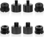 AIEX 8 tk mikrokeermestiku adapter, 5/8 naissoost 3/8 meheks, 3/8 naissoost 5/8 meheks, 5/8 naissoost 1/4 meheks ja 1/4 naissoost 5/8 meheks (must)
