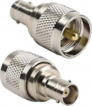 UHF mees- BNC emas antenniadapter UHF pistik SO239 PL259 UHF mees- BNC RF koaksiaaladapteri 2 tk.