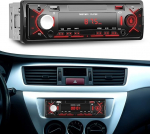 CAMECHO 1 DIN autoraadio Bluetooth raadio FM-ga, k&auml;ed-vabad BT k&auml;ed-vabaduse komplekt, punane taustavalgus, 2 USB Aux-in pesa, 10.8V-16V auto MP3 m&auml;ngija