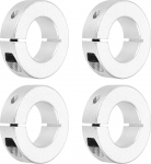 sourcing map Schaftmanschette, 25 mm Bohrung, eingeteilte Aluminiumlegierung, Klemmwellenmanschetten mit M5-Schraube f&uuml;r industrielle Automatisierung, F&ouml;rderbandsysteme, 4 St&uuml;ck