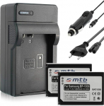 2 x aku + laadija (v&otilde;rk + auto) &Uuml;hildub Samsung ED-BP1030, BP1130 Samsung NX200, N21, NX300, NX1000, NX1100, NX2000 jaoks [Li-Ion - 850 mAh - 7.4V]