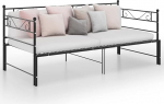 Mogou Pull-Out Sofa Bed Frame, Living Room Couch, Living Room Furniture, Youth Sofa, Lounger Living Room, Sofas & Couches, Youth Children's Room, Black Metal 90 x 200 cm