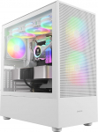 GAMDIAS Talos M3 Mesh ATX Gaming Midi-Tower PC korpus, sisaldab 3 x 120 mm ARGB PWM ventilaatorit koos ventilaatoripesaga, k&otilde;rge &otilde;huvooluga v&otilde;rguga esipaneel, t&ouml;&ouml;riistavaba paigaldus, karastatud klaasist k&uuml;ljepaneel, valge