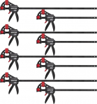 &Uuml;he k&auml;ega klambrid Komplekt 8 kruviklambritest Pingutuskaugus 152 mm/304 mm, laiendusvahemik 340 mm/492 mm, pingutusj&otilde;ud 80 kg, GS sertifikaadiga 6