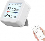 Mengshen 2er Pack WiFi Digitales Thermometer Hygrometer Innen Temperatur Feuchtigkeit Sensor mit Hintergrundbeleuchtung APP Fern&uuml;berwachung f&uuml;r Zuhause Babyzimmer B&uuml;ro