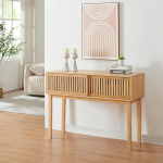 [en.casa] Yp&auml;j&auml; Konsoollaud 2 l&uuml;kanduksega Esikusse laud Bambusist hoiulaud K&otilde;rvallaud hoiuruumiga 110 x 39 x 81 cm Elutoa laud Looduslikud v&auml;rvid