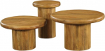 Inka kohvilaudade komplekt Mango Wood Natural 3 tk 70 x 45 cm 60 x 37 cm 40 x 51 cm M&otilde;&otilde;tmed: L&auml;bim&otilde;&otilde;t 70 cm