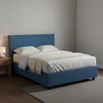 Talamo Italia - Ashasa ruudukujuline ja pooleldi voodi, konteinervoodi, 100% Made in Italy, eesmine avaus, sobib madratsile Cm 120x190, sinine