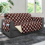 Elegantne mugavus tikitud m&ouml;&ouml;bli kaitsjad Solid ja tr&uuml;kitud disain Reversible Slipcovers koos elastsete rihmade ja Smart Pockets Great for Pets, Kids and More, Bloomingdale diivan, Brown/Cream