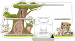 Farbklecks-Collection Traumgarten Music Box riiul, seinariiul kuni 20 kuulmisfiguuri jaoks, m&otilde;&otilde;tmed 48 x 23 cm, spetsiaalse hoiukambriga, &uuml;hildub Toniebox 2'ga, k&auml;sitsi valmistatud Saksamaal