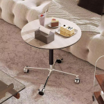 Reguleeritava k&otilde;rgusega &uuml;mmargune kohvilaud ratastel 360&deg; p&ouml;&ouml;rlev kiltkivi Top multifunktsionaalne mobiilne k&uuml;ljelaud elutuppa s&ouml;&ouml;gituppa ja kontorisse (60cm)