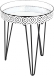 HAKU M&ouml;bel Art Deco k&uuml;ljelaud Must / valge metall / peegel / m&otilde;&otilde;tmed: 46 cm x l&auml;bim&otilde;&otilde;t 39 cm