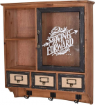 Villa Elisabeth seinakapp - Shabby Chic seinakapp | Vana puit klaasuksega | 3 riiulit, 3 sahtlit ja konksud | Vintage maamaja stiilis LOF083 Palazzo Exclusive