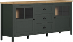 trendteam smart living - Stanton - K&otilde;rvallaud - kuuse roheline / Evoke tamm - kapp 4 kambri ja 3 t&auml;isk&auml;iguga sahtlit - (S x K x S) 185 x 86 x 45 cm - Maakodu stiilis