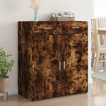Buffet Sideboard mit 2 Schubladen und 2 F&auml;chern, Modernes Beistellschrank Flurschrank Aufbewahrungsschrank f&uuml;r Schlafzimmer Wohnzimmer, R&auml;uchereiche 80x42,5x93 cm Holzwerkstoff