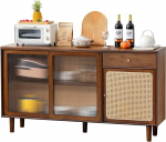 Tiita Sideboard Buffet kabinet, rottingist k&ouml;&ouml;gi hoiukapp koos sahtliga, Boho kohvi baarilauad k&ouml;&ouml;ki, s&ouml;&ouml;gituppa, elutuppa, esikusse, kontorisse, p&auml;hklipuust