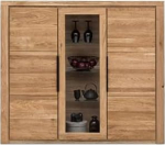greta Showcase Highboard Wild Oak Oiled Partially Solid Width 160 cm Height 141 cm