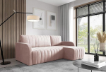 LIKMA Otto Dirty Pink nurgadiivan 224 x 145 cm magamisfunktsiooniga (200 x 140 cm) nurgadiivan voodikastiga elamusmaastik voodikastiga diivan hoiuruumiga polsterdatud m&ouml;&ouml;bel 3-kohaline diivan