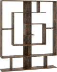 COSTWAY 7-tasandiline raamaturiiul, ruumijaotusriiul, geomeetriline seisev riiul, kontoririiul, hoiuriiul elutuppa, t&ouml;&ouml;tuppa, kontorisse, 125 x 22 x 150 cm (Rustic Brown)