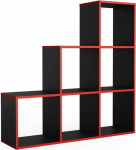 Vicco trepiriiul, must/punane, 107,2 x 107,8 cm, saab kasutada 6 avatud riiuliga ruumijaotajana