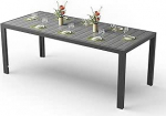 JUMMICO alumiiniumist aialaua puidu v&auml;limusega, ilmastikukindel 150 cm v&otilde;i 189 cm pikkune v&auml;lilaud, vastupidav s&ouml;&ouml;gilaud aeda ja terrassile.