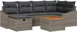 Rantry 7-teiliges Garten Sofa Set mit Kissen Graues Poly Rattan Gartenlounge Model3360898