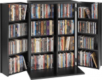 VEVOR DVD-Schrank mit 16 F&auml;chern, Medienaufbewahrungsschrank Standschrank 610 x 368 x 846 mm, Platzsparendes CD-Schrank f&uuml;r CDs DVDs B&uuml;cher Spiele-Discs, Wohnzimmer Homeoffice Aufnahmestudio, Schwarz