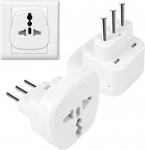 2500W maailma Itaaliasse reisimisadapter 250V UK-Itaalia konverter 12A Itaalia pistikule UK 3-poolne pistik (valge)