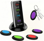 Key Finder Wireless Bluetooth Tracker - Locator Tags RF Locator Anti-Lost Tag Alarm meeldetuletus, 1 RF saatja 4 vastuv&otilde;tjat, kaugjuhtimispult lemmikloomade, rahakottide ja v&otilde;tmete leidmiseks