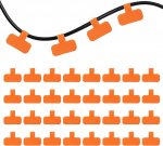 PATIKIL 32Stk Kabel-Etiketten, 2.4" Beschreibbare Drahtmarkierungen Kordel-Etiketten Klettverschluss Rechteckige Kabelbinder F&uuml;r Elektronik Kabelorganisation, Orange