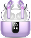 IKT Bluetooth k&otilde;rvaklapid, k&otilde;rvaklapid, traadita Bluetooth 5.3 50H Deep Bass, 2026 traadita k&otilde;rvaklapid, m&uuml;rasummutusega k&otilde;rvaklapid 4 ENC mikrofoniga, IPX7 veekindel, klassikaline Pearl Purple