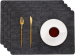 ApuaVireo&Co lauakomplektid, Tischsets aus Kunstleder, 4er-/6er-/8er-Pack, Mehrfarbig, 43,2 x 29,9 cm(Dark Gray,Rec-Set of 4)