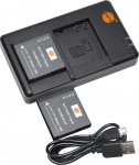 DSTE DMW-BLH7E BLH7 BLH7PP (2 Pieces) Rechargeable Battery Replacement Battery and Dual Charger Compatible with Lumix DMC-GM1 DMC-GM5 DMC-GF7K DMC-LX10 DMC-LX15 Digital Camera etc