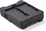 Andoer NP-F970 F750 F550 akuplaat V-Lock V-Mount V-paeladapterile USB-A/Type-C/DC/D-TAP v&auml;ljunditega