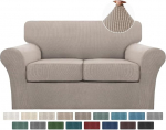 3 tk diivanikatted 2 padjale, diivanikate, pehme diivanikate koertele, pestavad diivanim&ouml;&ouml;bli katted 2 individuaalse padjakattega, paksu Jacquard-kangaga (Loveseat, Sand)