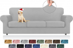 KEKUOU Stretch diivanikatted 3 padja diivanile Diivanikate Slipcover 3 eraldi padja diivanile pehme elastse m&ouml;&ouml;bli kaitsega koertele lastele (diivan, h&otilde;bedane)