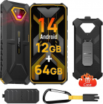 Ulefone Armor X13 v&auml;ljas mobiiltelefon Android 14, 12GB + 64GB/SD-256GB 6320mAh aku, IP68/IP69K v&auml;ljas nutitelefon, 50MP + 24MP &ouml;&ouml;n&auml;gemiskaamera, 5GHz Wi-Fi/NFC/OTG/GPS Dual SIM oranž