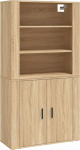 vidaXL Highboard, palju hoiuruumi, mitmeotstarbeline kapp, arhiivikapp, seinale paigaldatud, kapp elutuppa, kaasaegne, Sonoma tammepuidust materjal