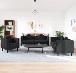 ShGaxin 3209252 3-osaline diivanikomplekt pehmendusega must samet, Lounge diivan, diivanid ja diivanid, Relax diivan, diivan elutuppa