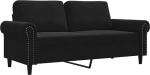 vidaXL diivan 2-kohaline, Lounge diivan diivan koos k&auml;etugede seljapatjadega, elutoa diivan disain diivan metallist raam, istumism&ouml;&ouml;bel kahe istekohaga, must sametiga