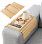 Sofatablett Armlehne, Faltbares Hozl Rutschfester Couch Tablett, Sofalehne Ablage, Sofaablage, Armlehnen-Organizer, Armlehnen Tablett f&uuml;r Getr&auml;nke, Handy, Fernbedienung und Snacks